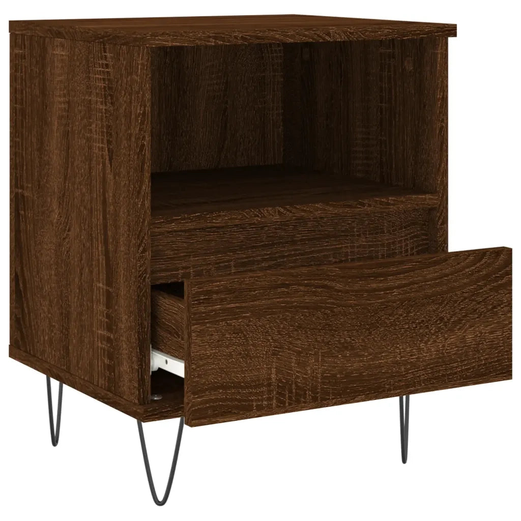 Comodino-Tavolino da notte Rovere Marrone 40x35x50 cm in Legno Multistrato 867394