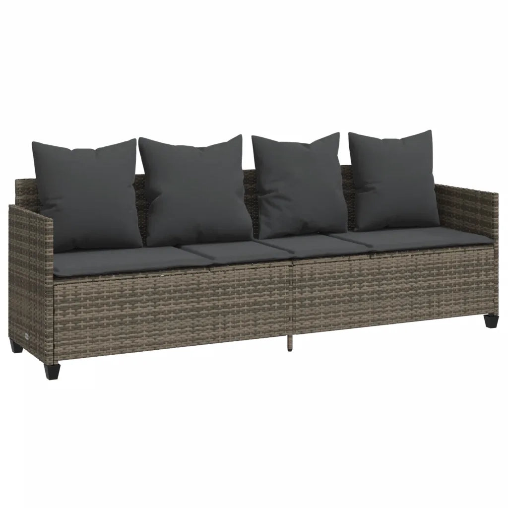 Set Divano da Giardino 5 pz con Cuscini Grigio in Polyrattan 3261559