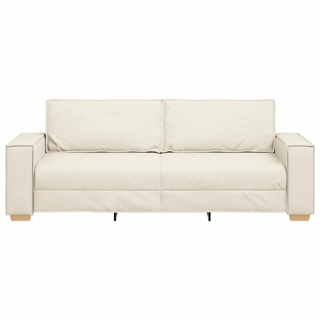 Divano 3-Persone Beige 220 cm Tessuto misto lino 4104999