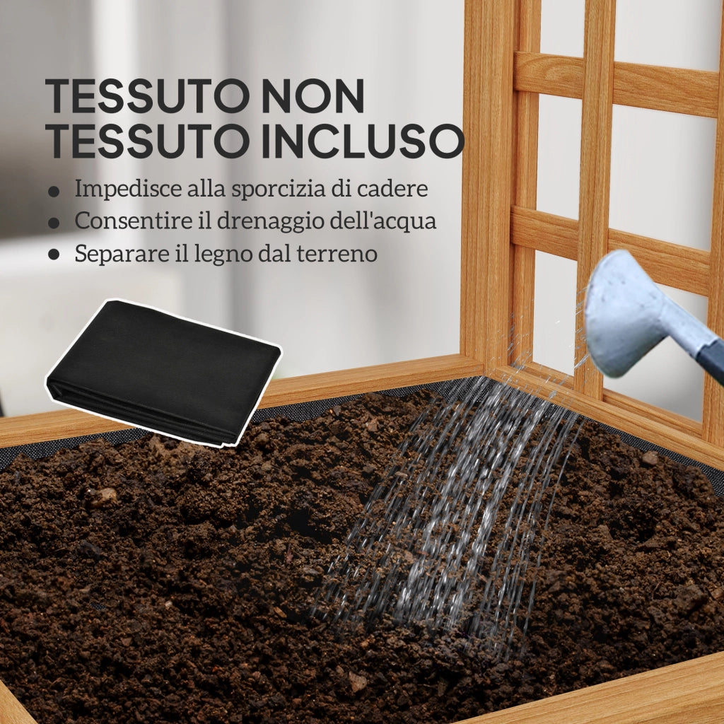 Fioriera con Traliccio per Rampicanti ¨C zephmum ¨C Legno Marrone 40x40x120 cm