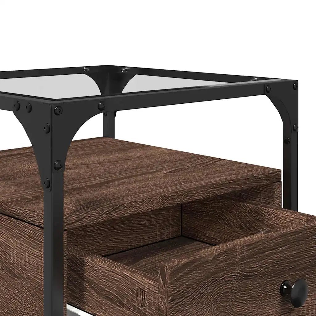 Comodini 2 pz-Set di 2 Tavolino da notte Rovere Marrone 40x40x55 cm in Legno Multistrato