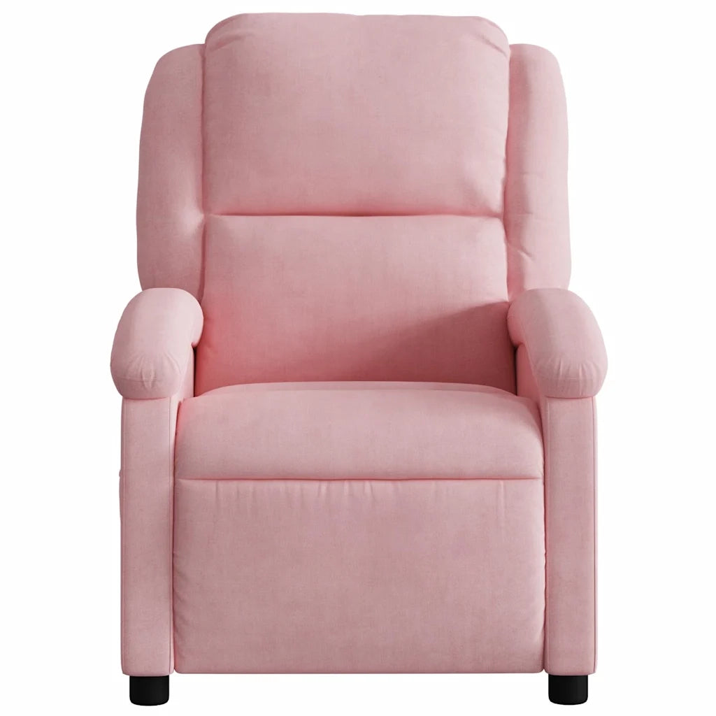 Divano Sedia-Poltrona Massaggiante Reclinabile Elettrica Rosa Velluto 169191