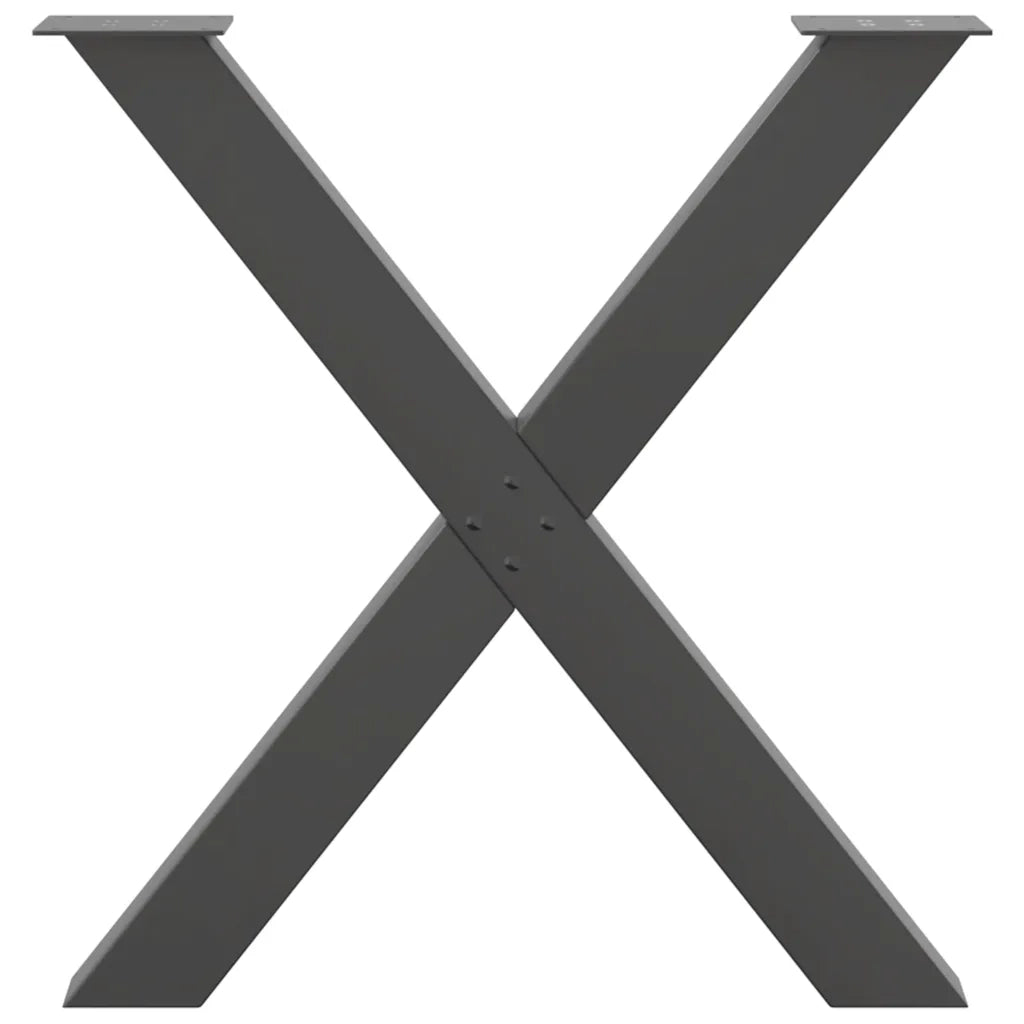 Gambe per tavolo da pranzo a forma di X 2 pz Antracite 70x(72-73) cm Acciaio 4012978