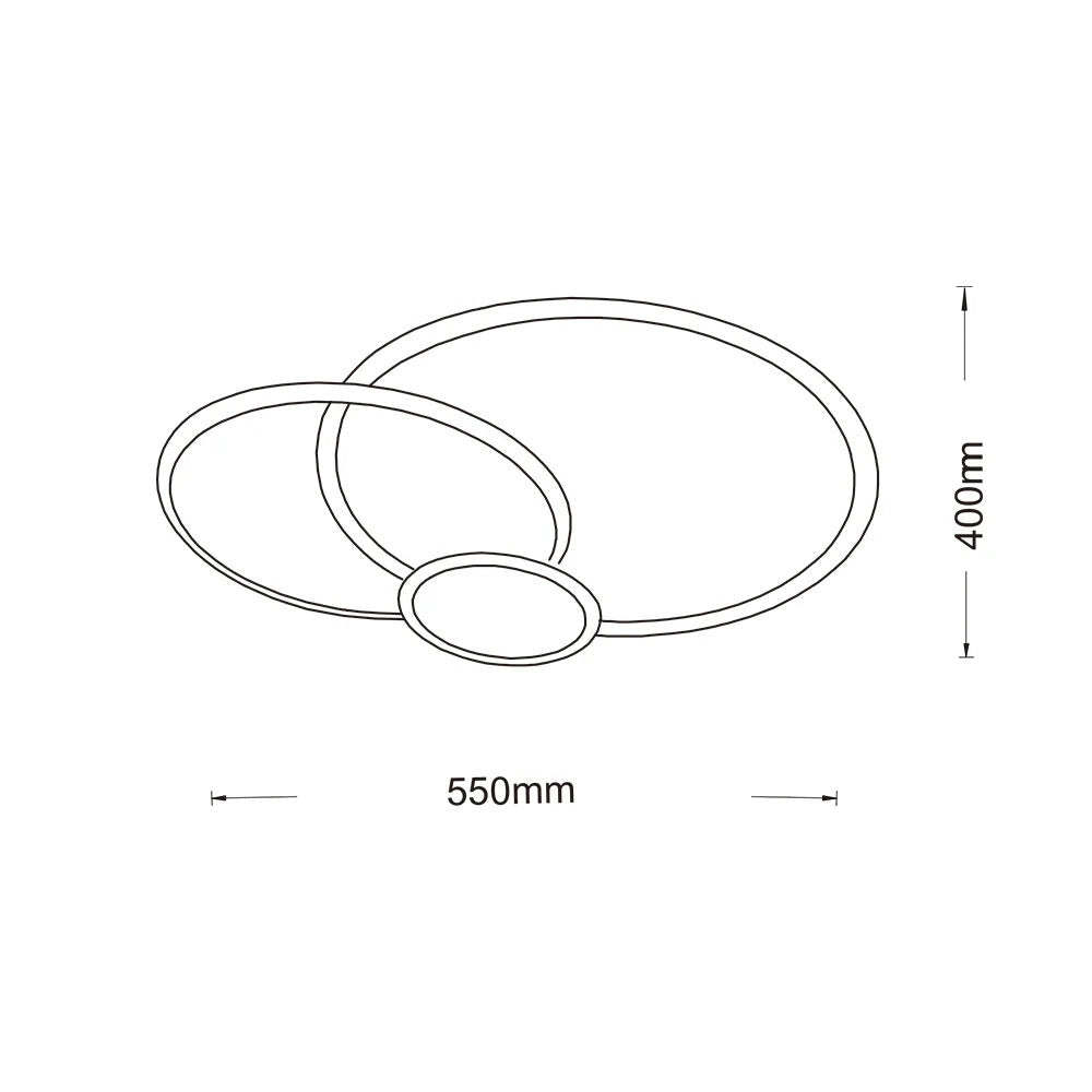 Plafoniera LED Moderna 37W 2960lm CCT Switch 3000K 4000K 6500K – Design a Doppio Cerchio Bianco per Soffitto Interni