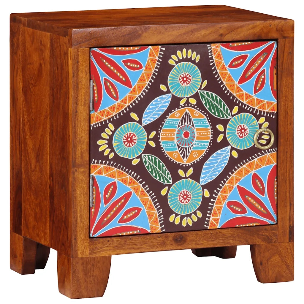 Comodino | Armadio da Notte | Mobiletto da notte 40x30x45 cm in Legno Massello di Acacia