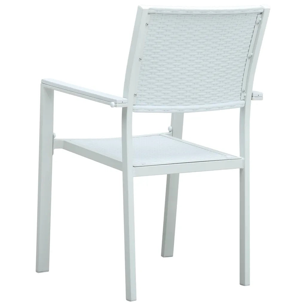 Sedie da Giardino 4 pz Bianche in Plastica Stile Rattan 47888