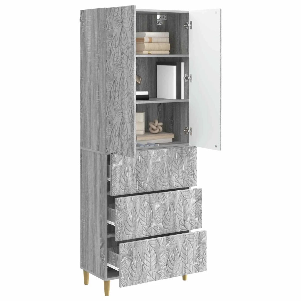 Set di armadi 2 pcs Sonoma grigio 66 x 34,5 x 90 cm