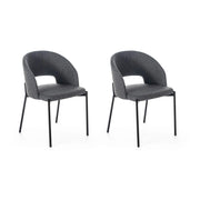 Set 2 Sedie 52x55,5xH78,5 cm in Tessuto Greta Grigio