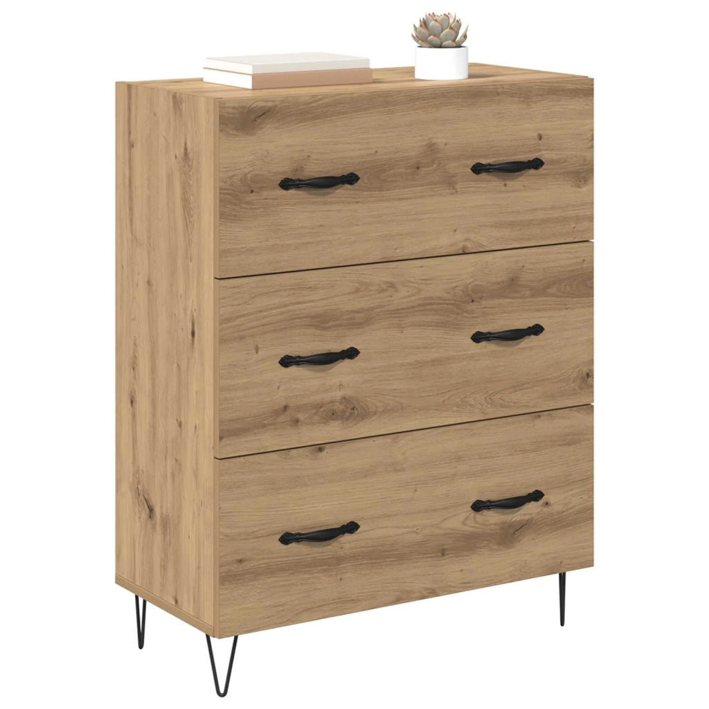 Credenza | Madia | Buffet da pranzo | Armadio da pranzo con cassetto Rovere artigianale 69,5 x 34 x 90 cm