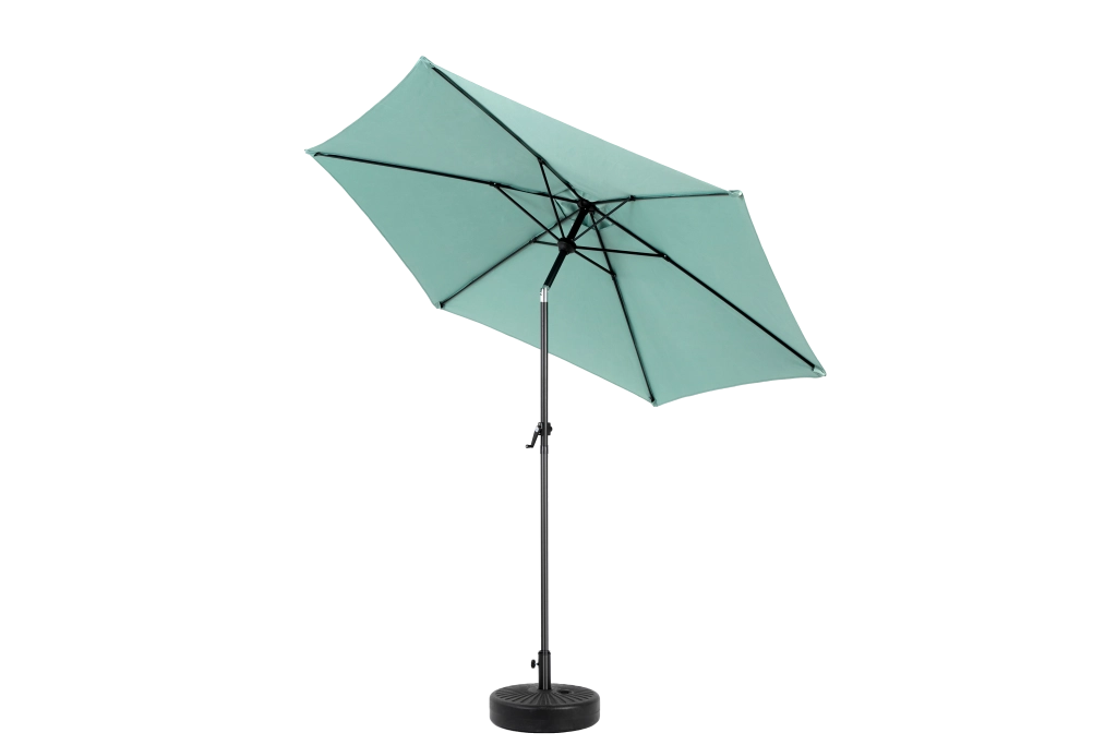 Ombrellone rettangolare esterno bifacciale 9 piedi con manovella verde chiaro dimensioni compatte resistente e funzionale per balcone e giardino senza base