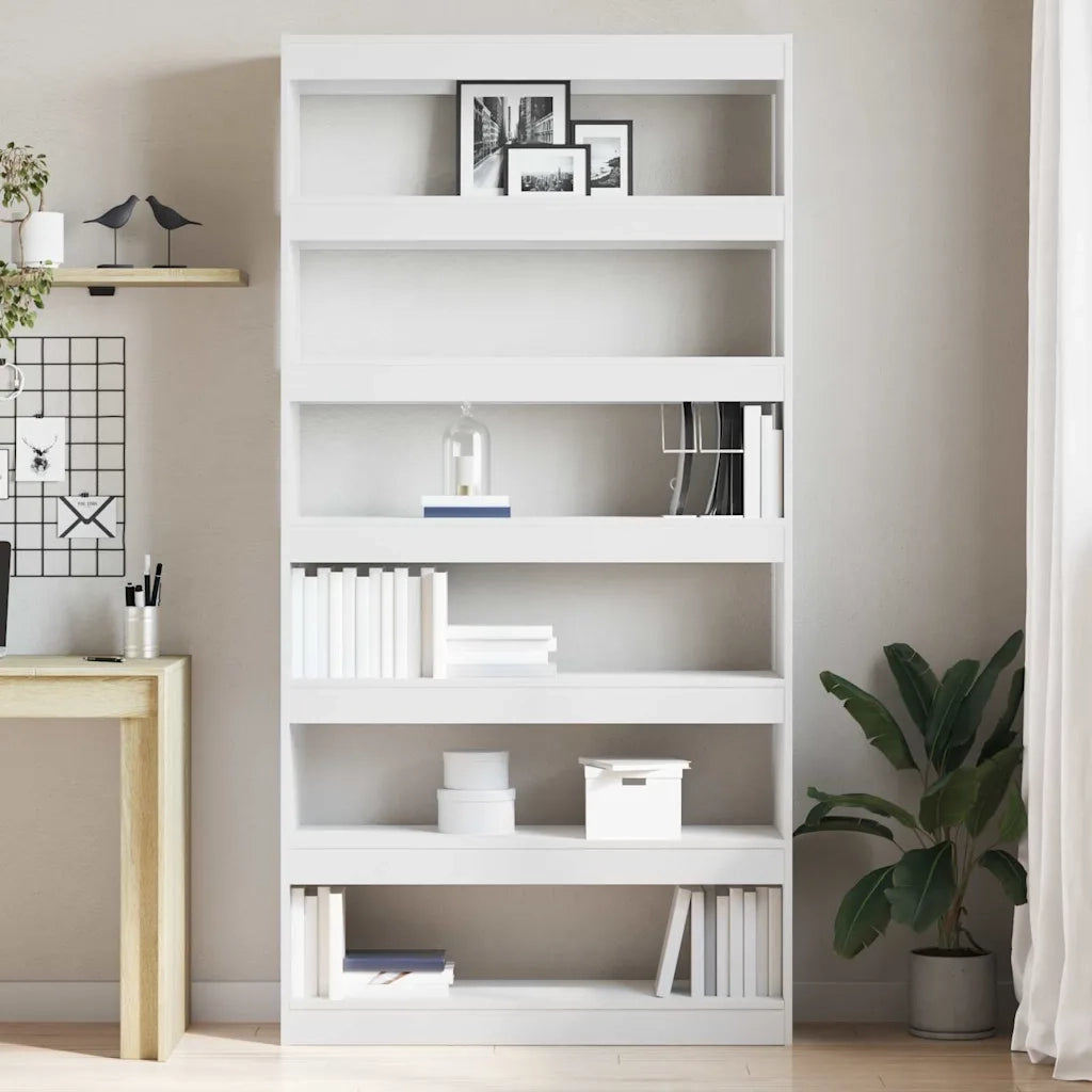 Armadio per Libri 6 livelli 100 x 30 x 198 cm Bianco 3333924