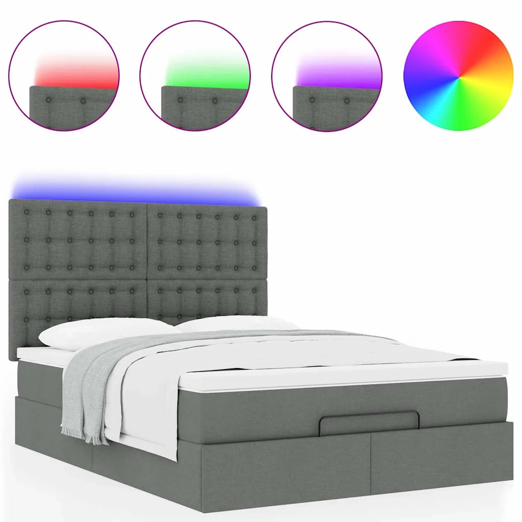 Struttura Letto Pouf con Materasso 140x200 cm in Tessuto 3314177