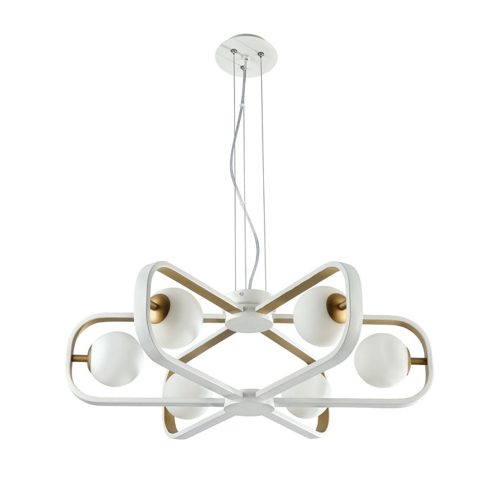 Lampada pendente Modern in Metallo Avola Bianco con Oro