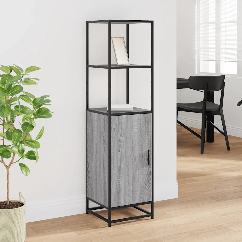 Credenza-Buffet-Armadio da cucina Grigio Sonoma 35,5x35x139 cm Legno Multistrato Metallo 245798