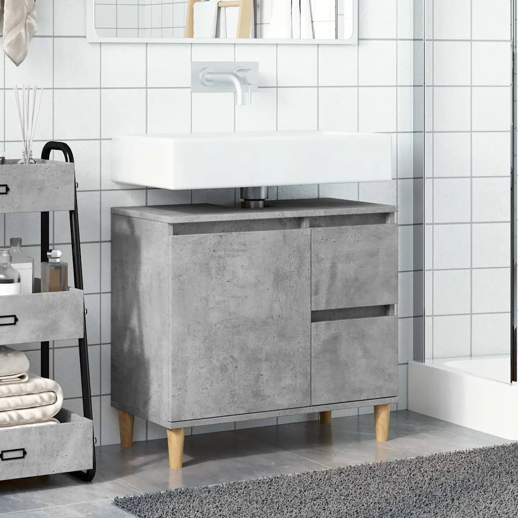 Mobile Lavabo | Armadio Lavabo da Bagno Grigio Rovere 65x33x60 cm in Truciolato
