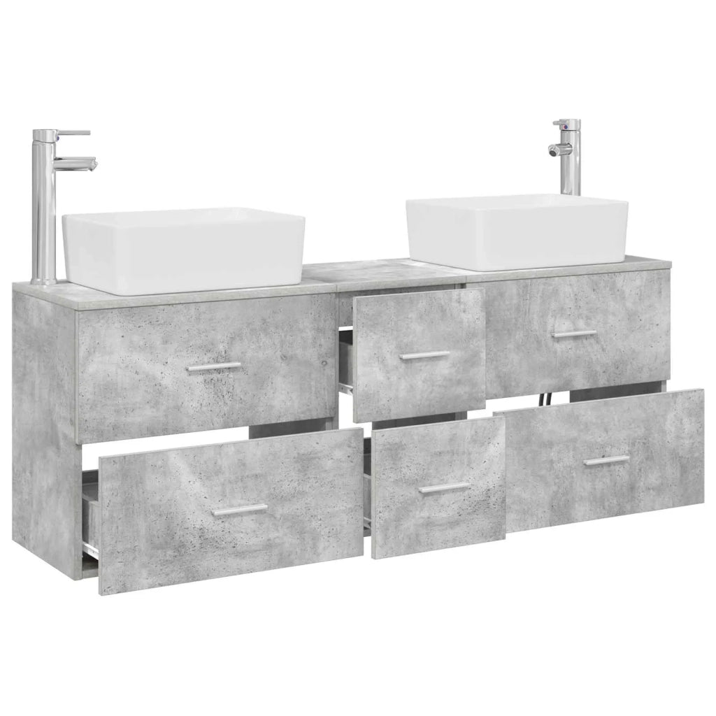 Set di Armadi da Bagno 3 pz Grigio Cemento 53 x 34,5 x 63 cm 3405862