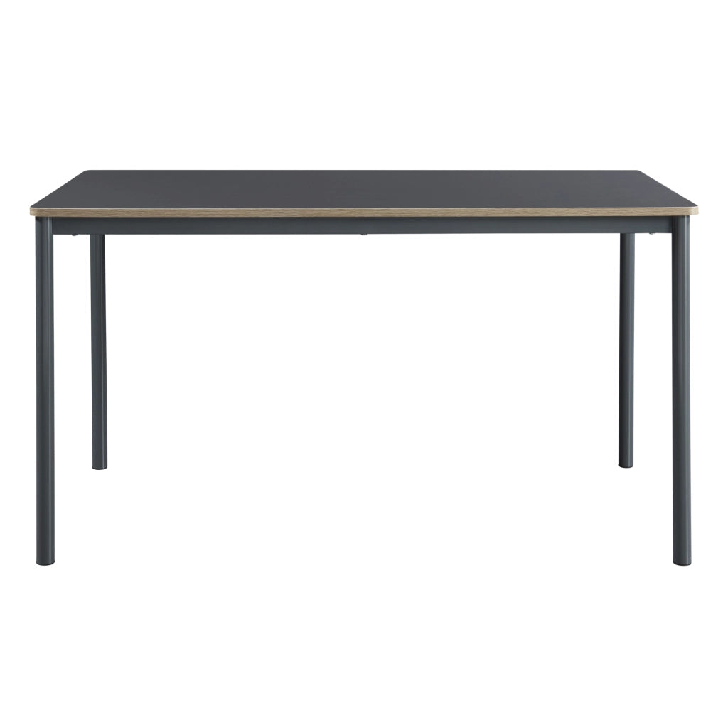 Set da Pranzo Lindesberg Tavolo 140x80 cm Grigio e 4 Sedie Tessuto Marrone Chiaro [en.casa]