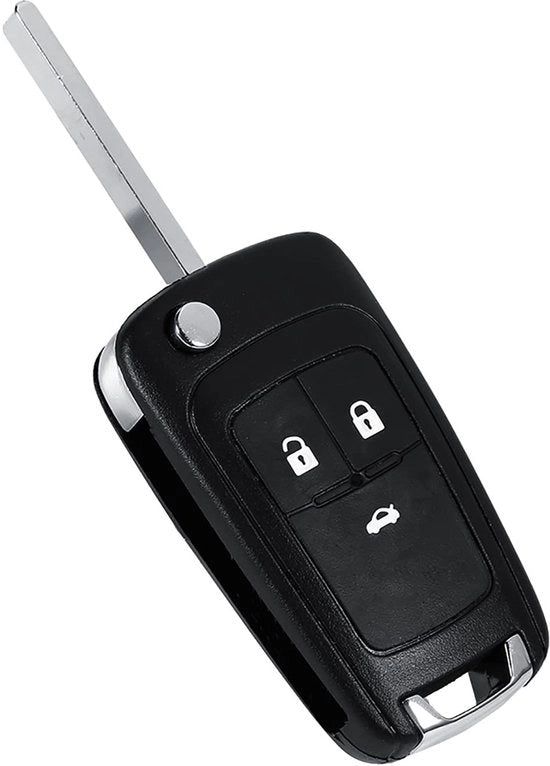 Sostegno chiave con 3 pulsanti - Telecomando attrezzi - Sostegno chiave pieghevole - Materiale ABS di alta qualità - Coperchio sostituibile - Adatto per Zafira/Insignia