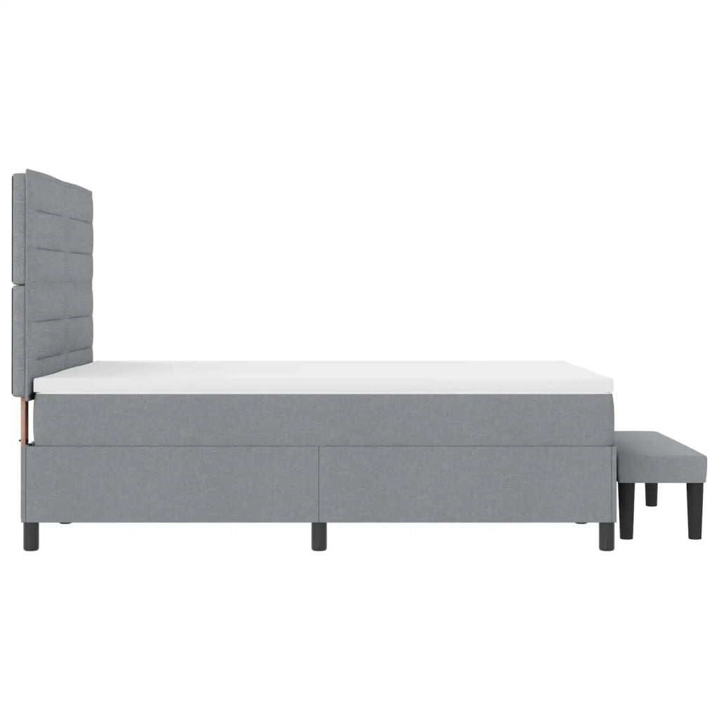 Letto a molle con testiera Grigio chiaro 140 x 190 cm Tessuto 3343988