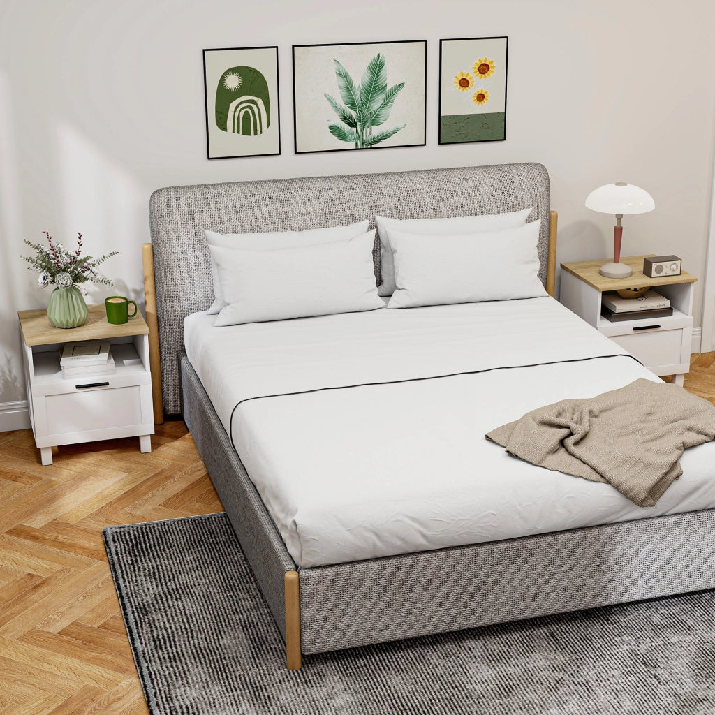 Comodino ¨C Minimal ¨C Bianco Legno 45x38x50 cm