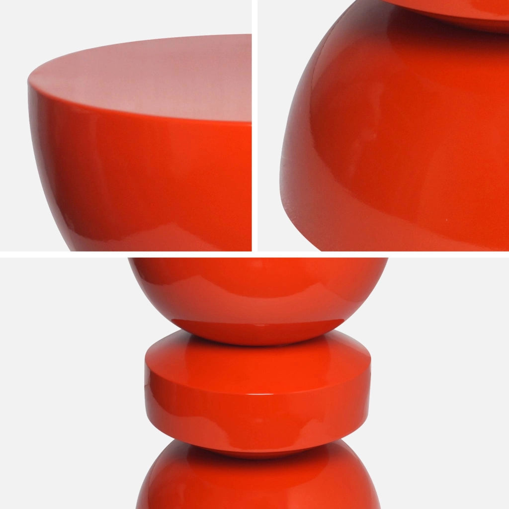 Tavolo d'appoggio in metallo effetto glassy, 44,5cm, arancione
