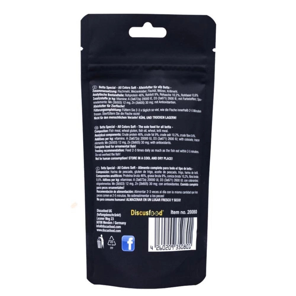 Discusfood Betta All Special Color 50gr - intensifica la colorazione dei Betta