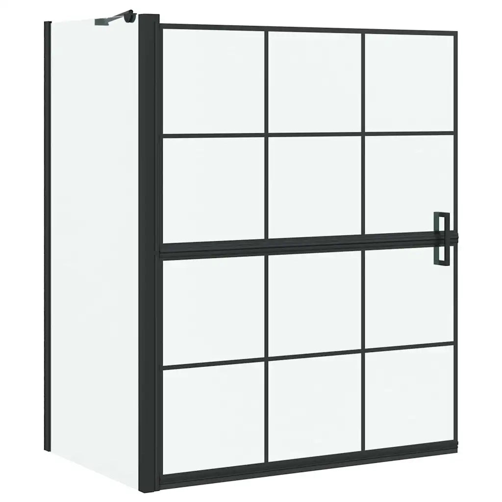 Schermo per Bagno e Doccia Nero e trasparente 100 x 68 x 128 cm CFW7479743