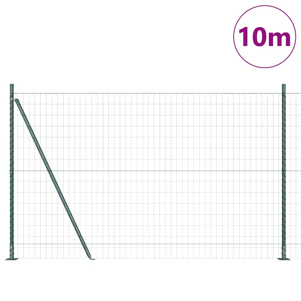 Recinzione da Giardino | Recinzione con Posto Verde 1,5 x 10 m Acciaio e PVC