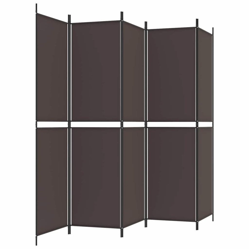 Divisorio a 6 Pannelli Marrone 300x220 cm in Tessuto 350255