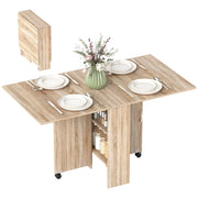 Tavolo pieghevole con ripiani ¨C zephmum ¨C legno naturale 75x140x74