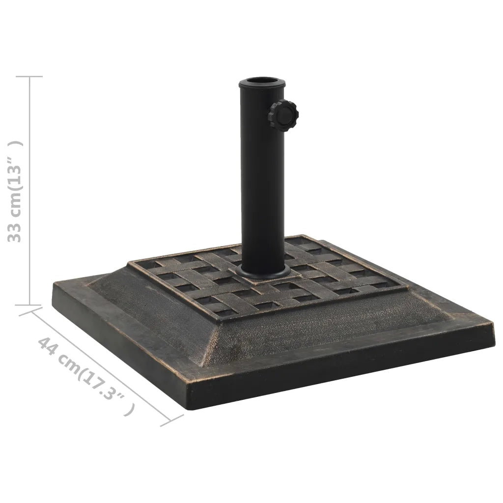 Base per Parasole Quadrata in Poliresina 12 kg Bronzo CFW6224784
