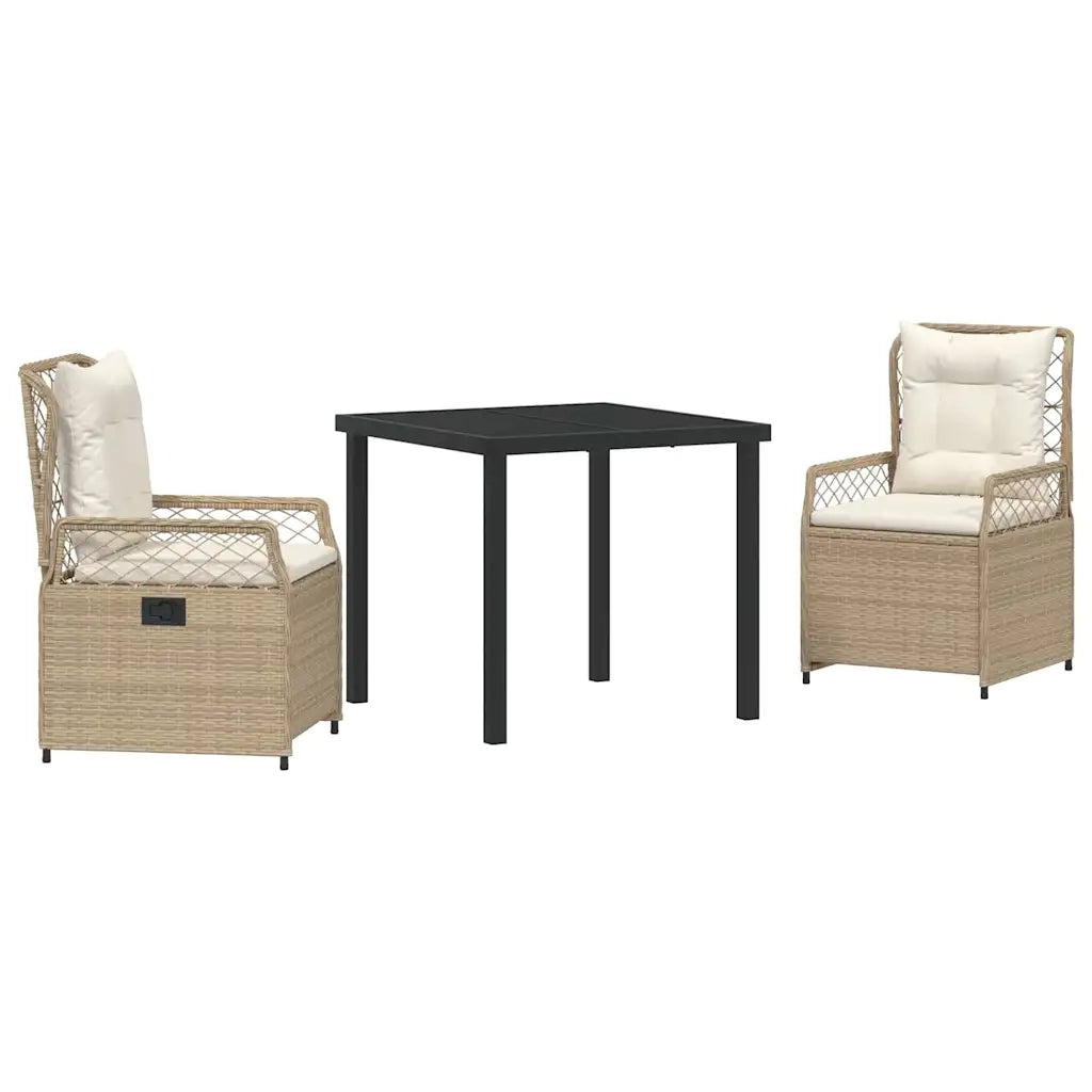 Set da Pranzo per Giardino 3 pcs Beige e Bianco Crema 3381009