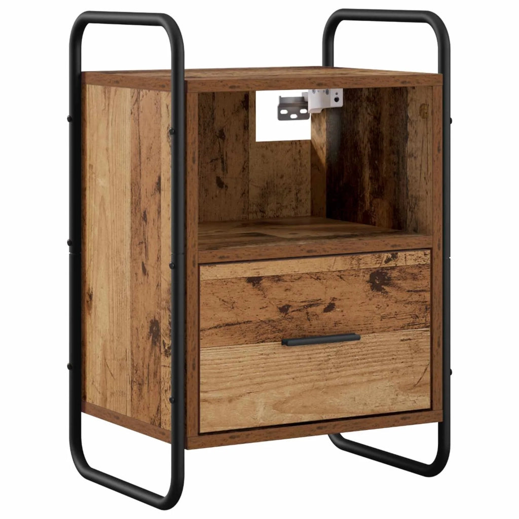 Mobiletto da Letto Appeso Legno antico 40 x 30 x 60 cm 8013574