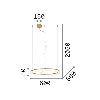 Lampada A Sospensione Crown 1 Luce Led Integrato Bianco D 600 Mm