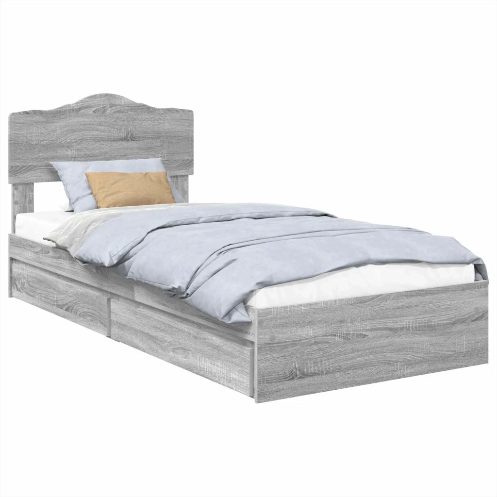 Letto con Contenitore con testiera Grigio Sonoma 70 x 190 cm 3413150