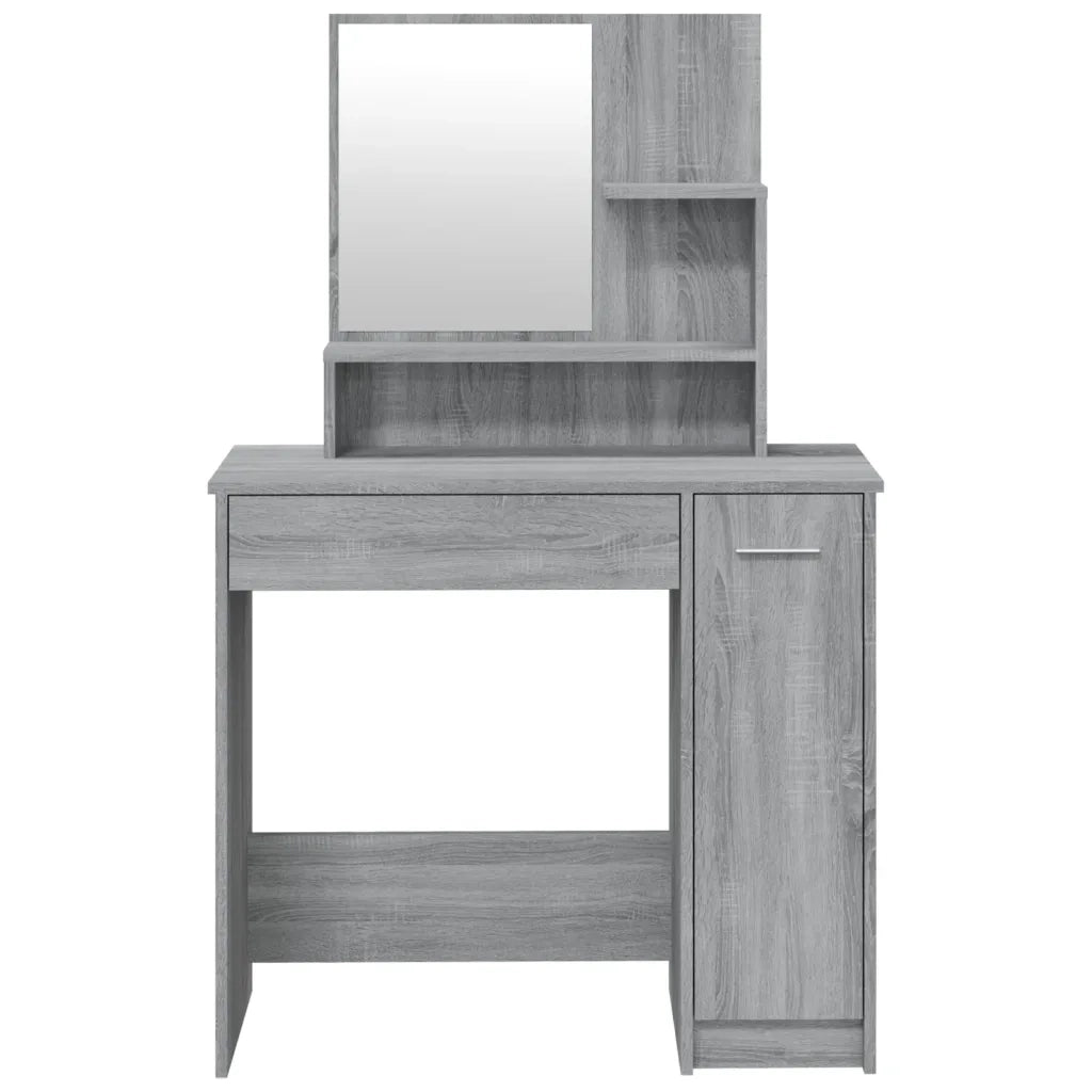 Set Tavolo da Toeletta Grigio Sonoma 86,5x35x136 cm 3114153