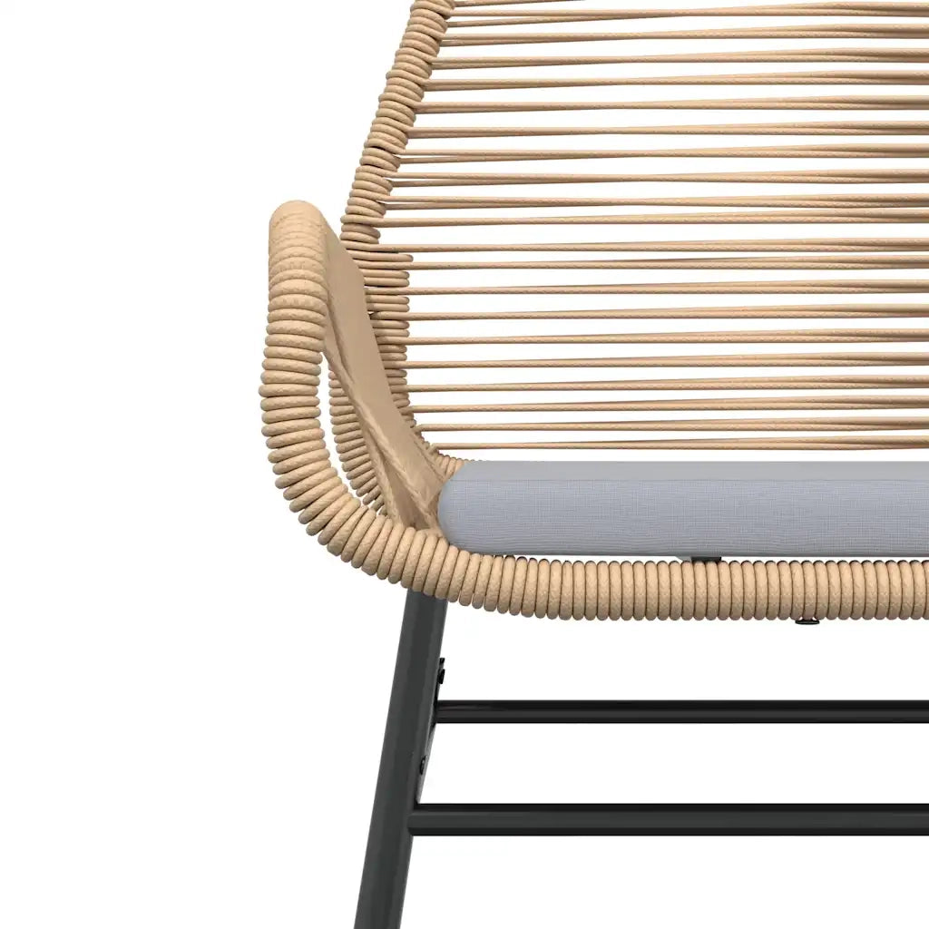 Set da Pranzo da Giardino 3pz con Cuscini Polyrattan Vetro