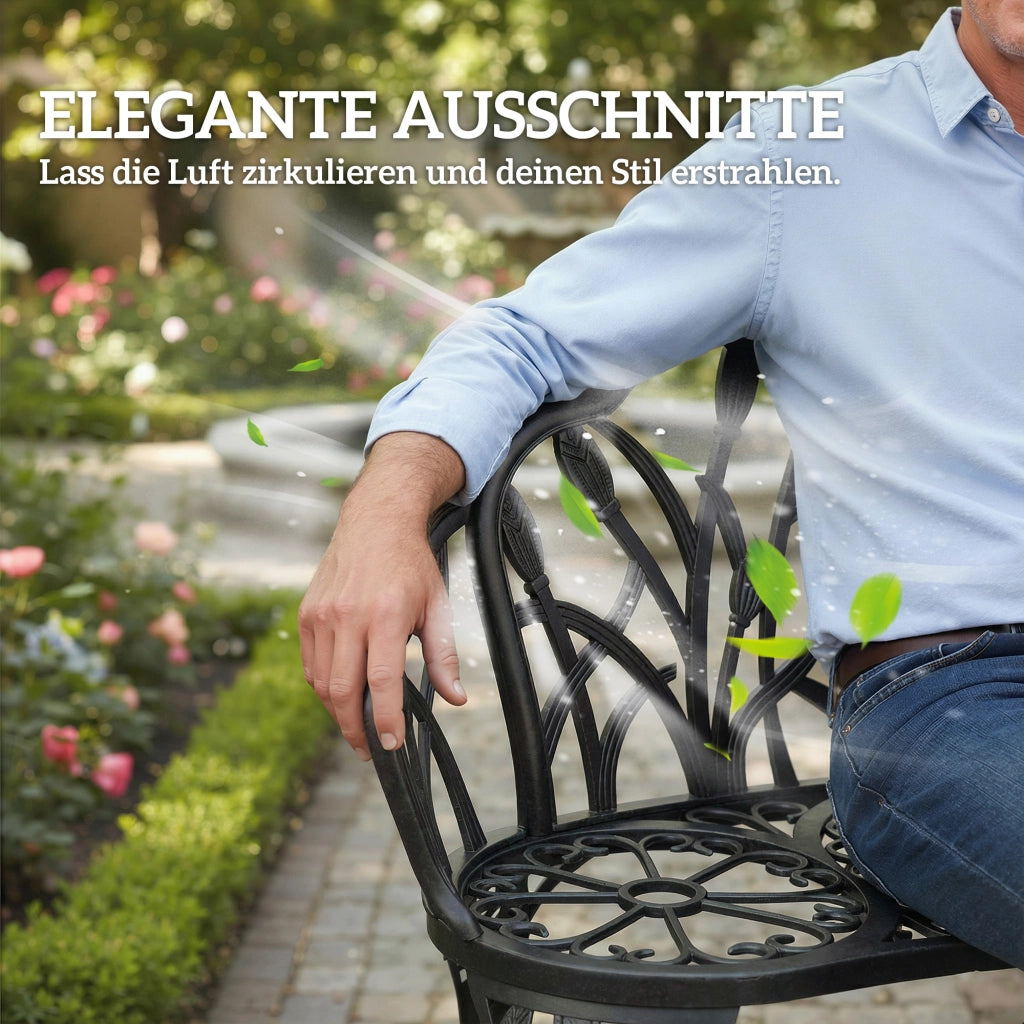 Panchina da giardino 2 posti ¨C zephmum ¨C antracite metallo 99x57x78 cm