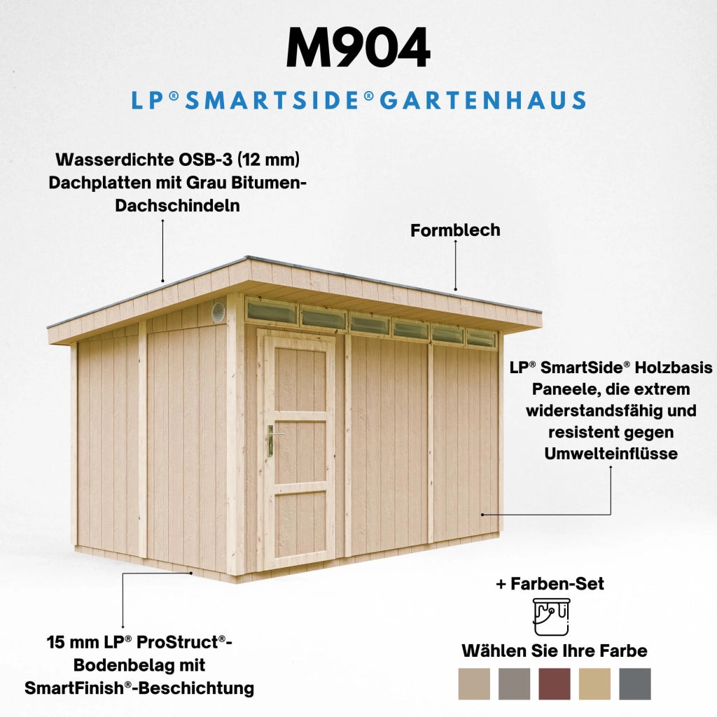 Casetta da Giardino di QUALIT? PREMIUM 8,7m?²-L412xW279cm - TIMBELA M904-CAVERN STEEL