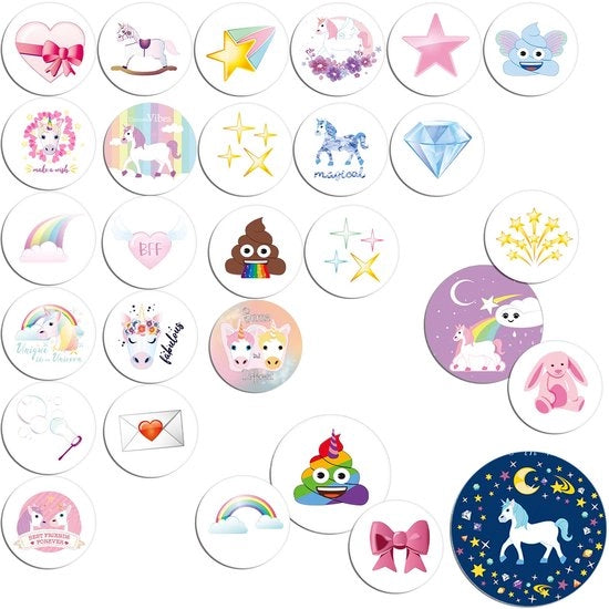 Magnetico per frigorifero e lavagna - Emoji magnetico per bambini - 28 disegni unici - Magnetico e duraturo (3 cm)