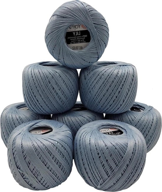 8 x 50 gram lana gemerceriseata peruncini - azzurro chiaro 4917 - 400 g