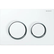 PLACCA DI COMANDO 2 TASTI OMEGA 20- Bianco Anelli Cromo GEBERIT