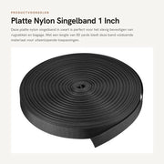Cintura singola in nylon 1 pollice - 50 metri - Borsa - Sacchetto - Sostenibile - Leggero - Cinturino con riempimento