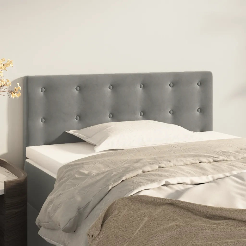 Testiera-Testata Decorativa Grigio Chiaro 90x5x78/88 cm in Velluto 549284