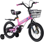 Bicicletta per bambini con ruote laterali, 12/14/16 pollici, con carrello, adatta a bambini di 2-9 anni