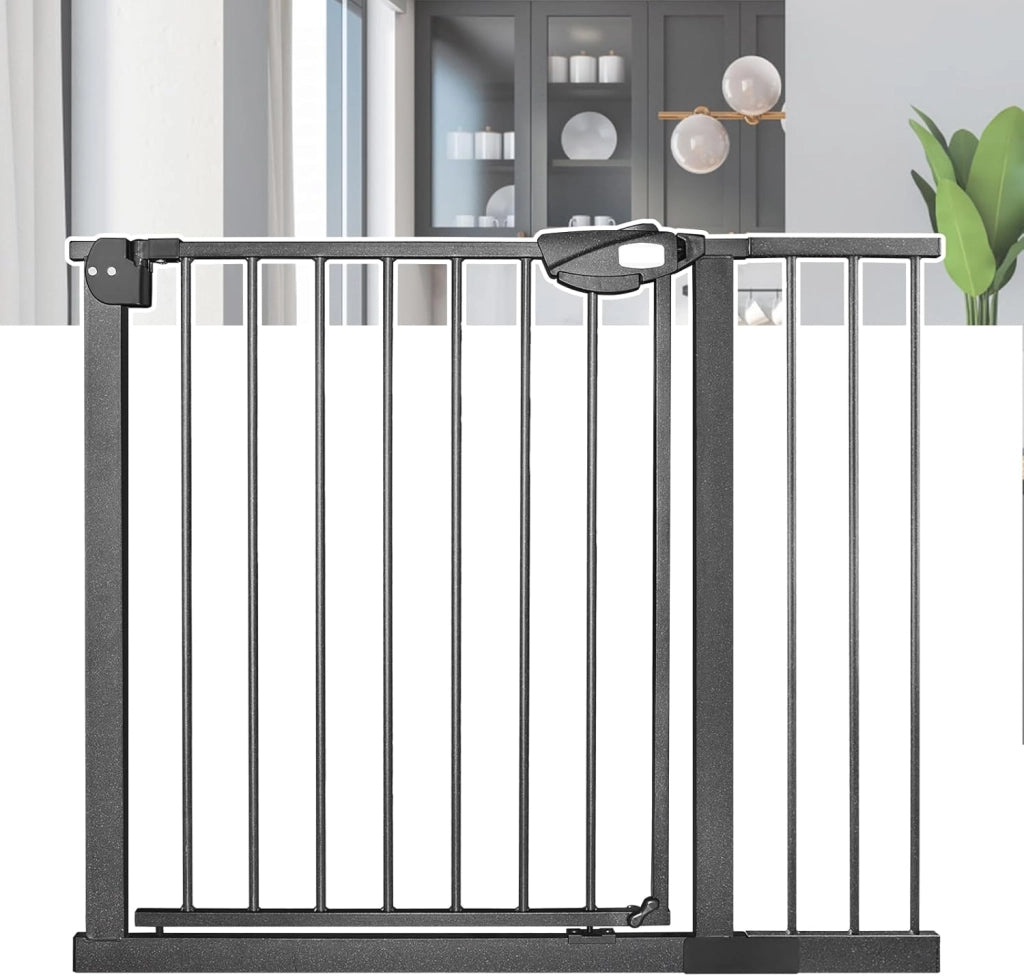 Griglia di protezione per scale, 100 cm, senza foratura, per porte e scale, con chiusura automatica, per bambini, per cani e bambini, per 105-115 cm (bianco), WR-(HAG1241D)