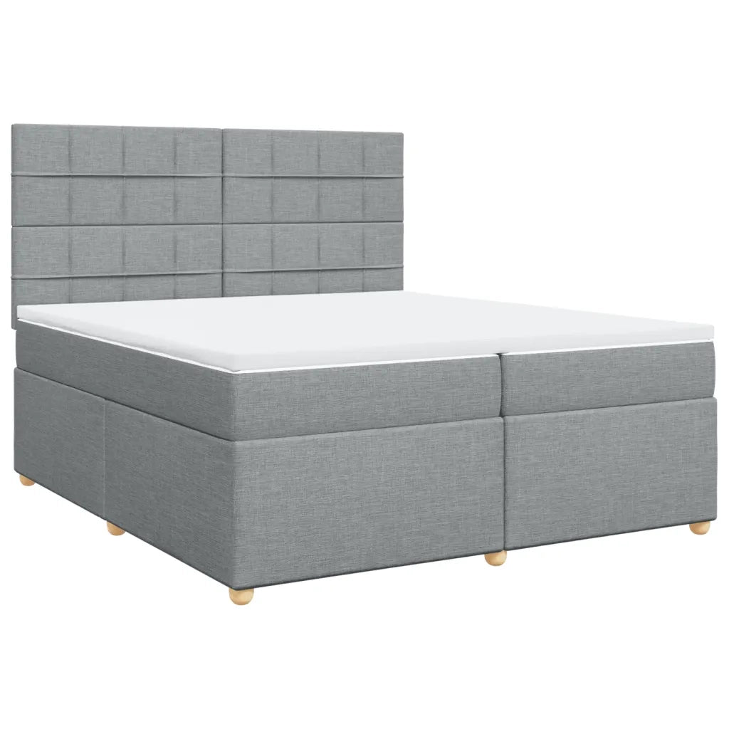 Giroletto a Molle con Materasso Grigio Chiaro 200x200cm Tessuto 3291387