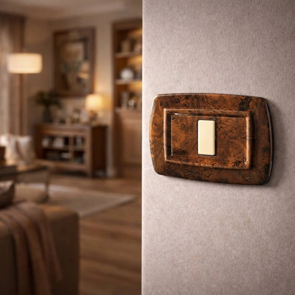 Placa elettrocanali tondò radica di varie modulazioni *** numero posti 1 posto, confezione 1