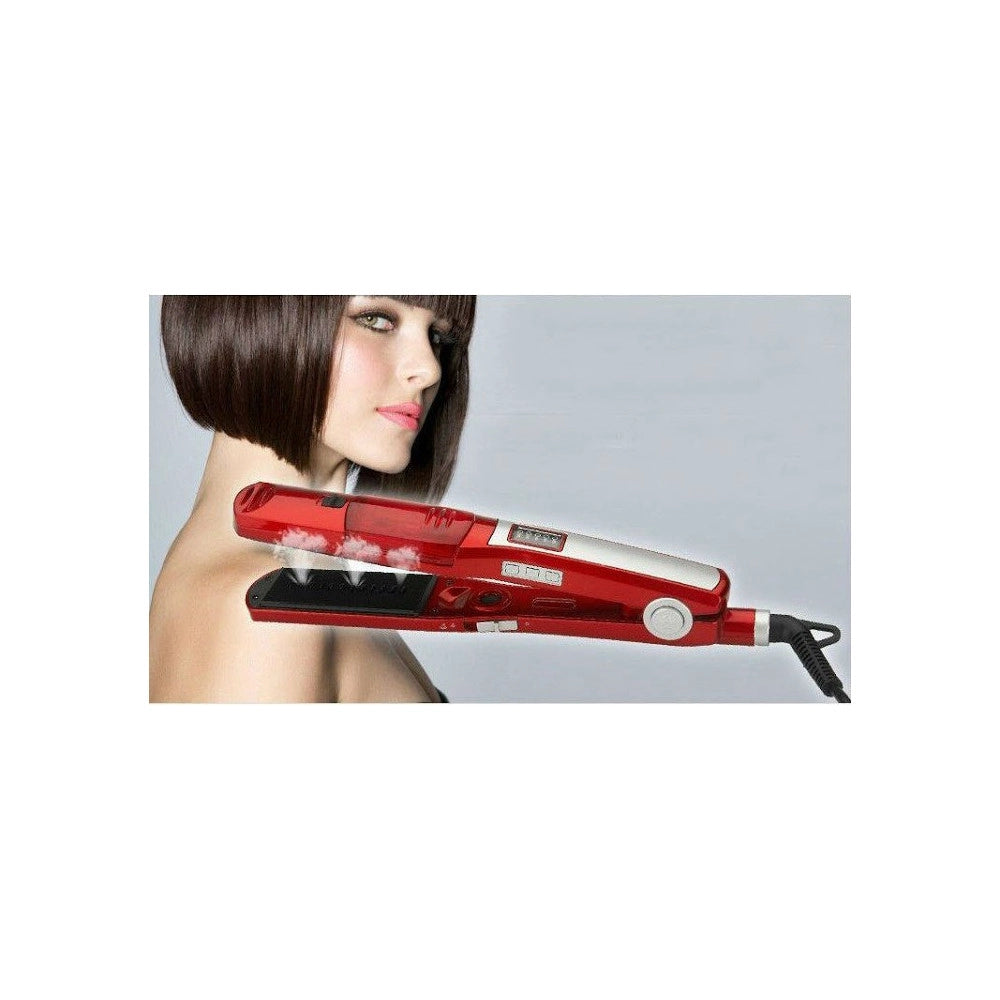 Trade Shop - Piastra In Ceramica Per Stiratura Capelli A Vapore Ioni 200°c Lisci Parrucchiere -
