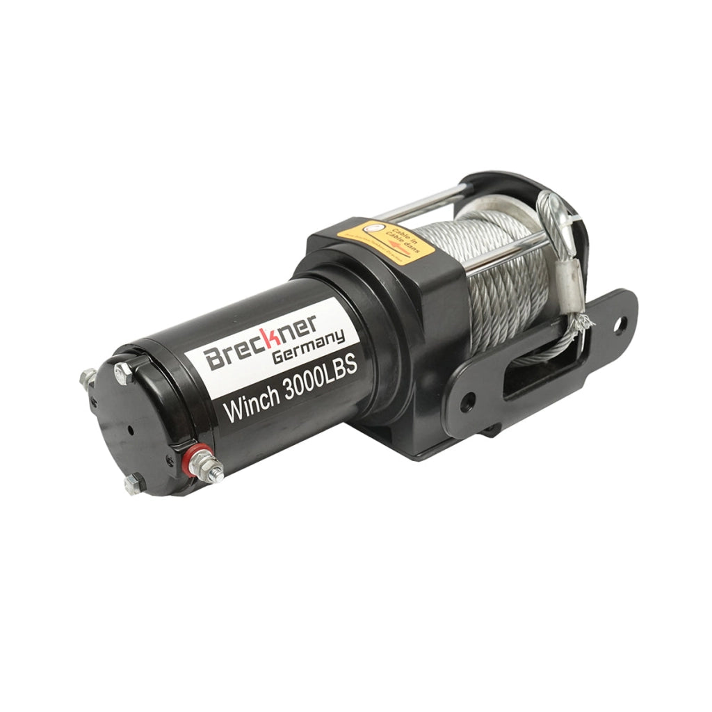 Verricello elettrico con telecomando 12V, cavo in acciaio da 1,6T (3000 libbre) 5x11m, solenoide 100A Breckner Germany